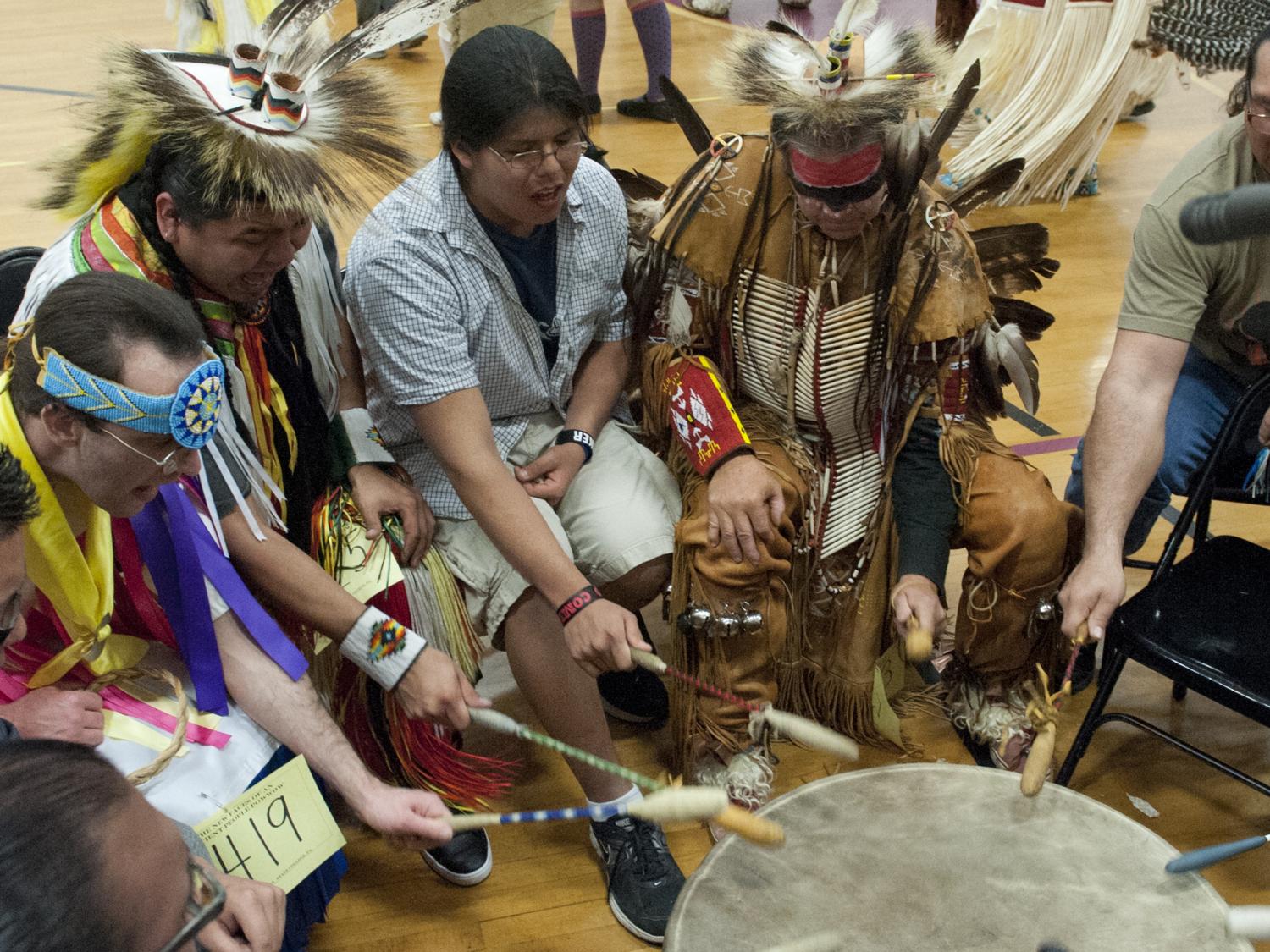 Traditional Native American drummers