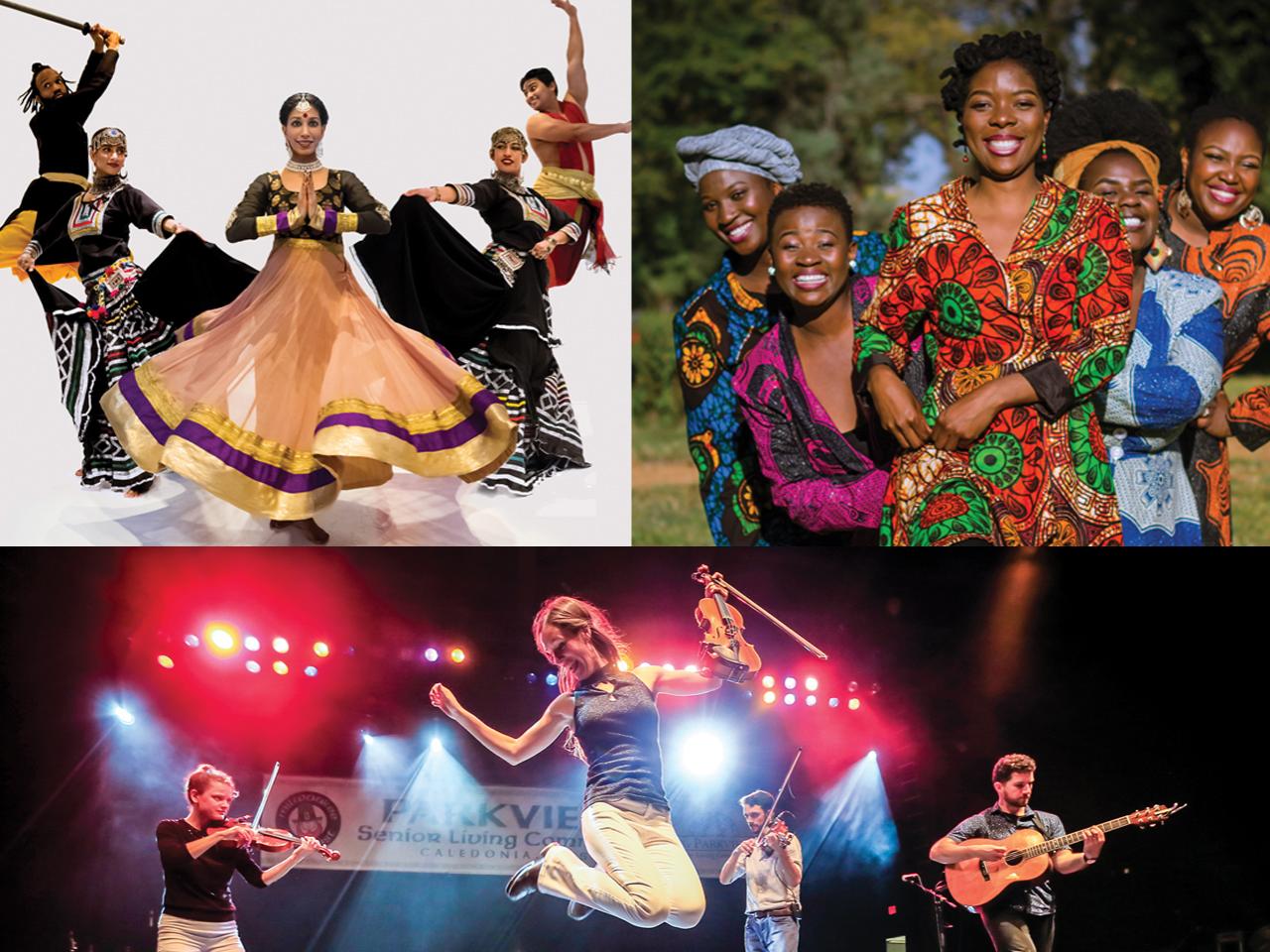 three photographs of cultural series acts