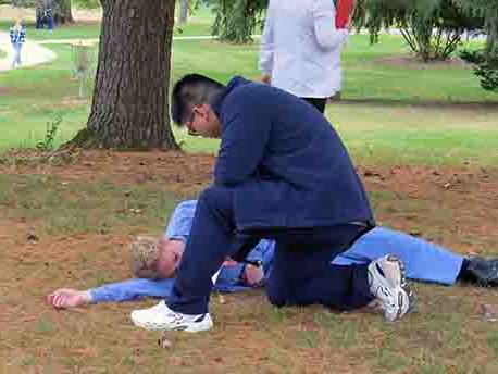 Ben Cai Checks on a Casualty