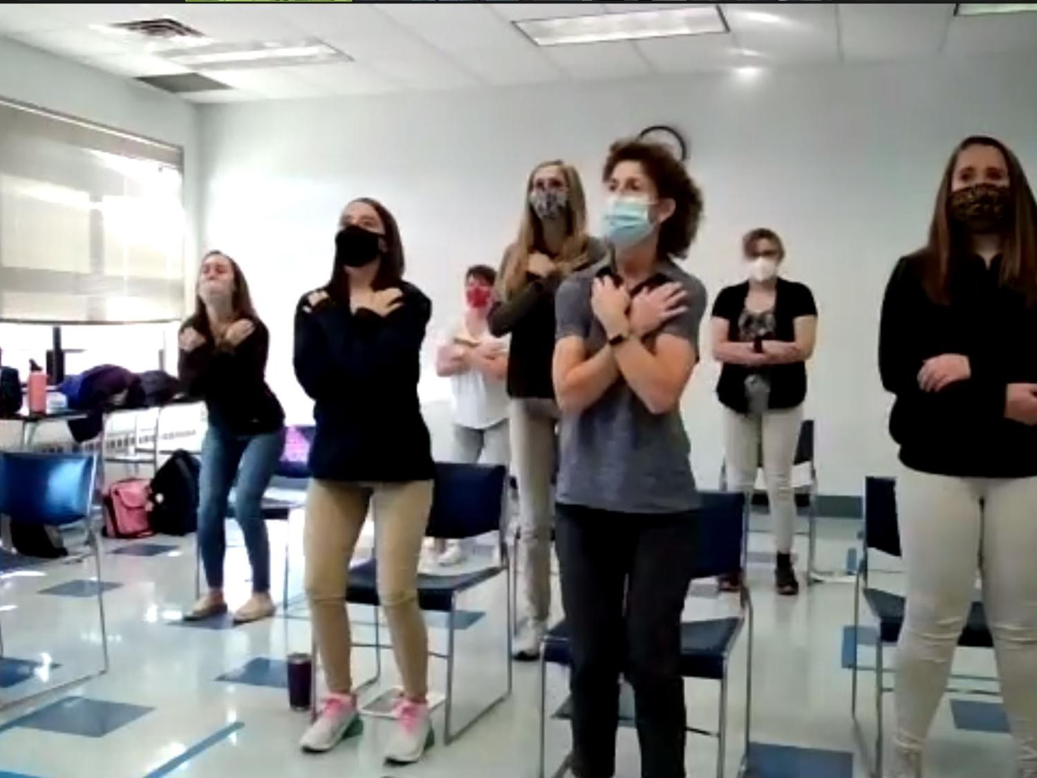 OTA students present fall prevention through Zoom. 