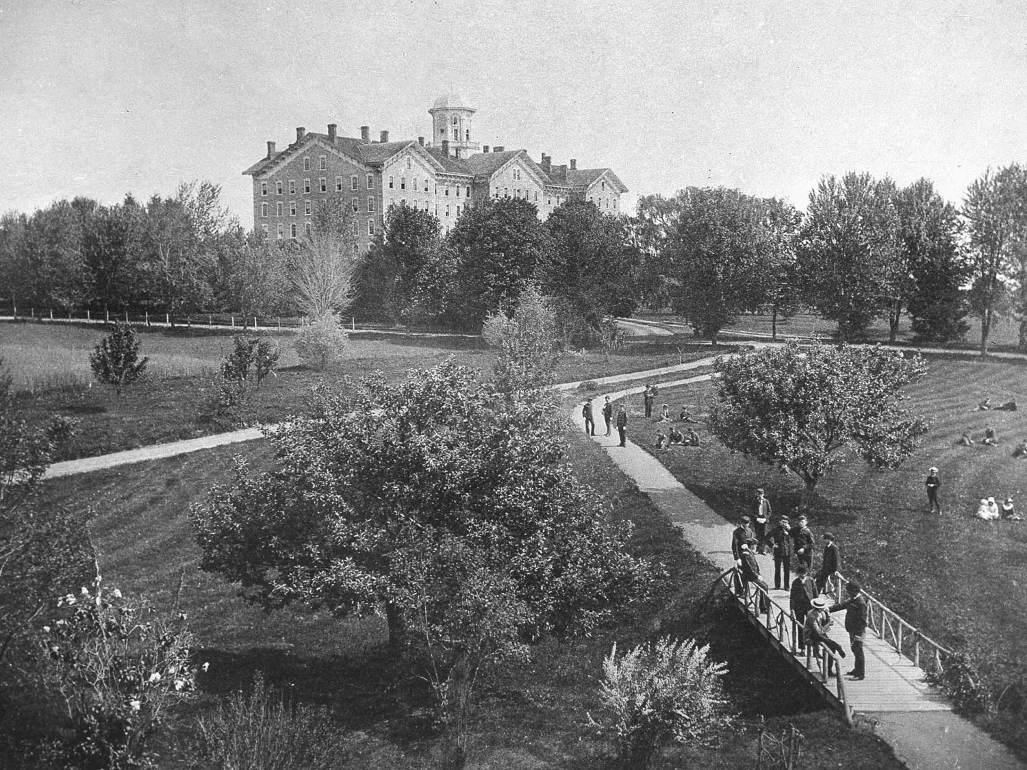Penn State University Park campus view from President's house in 1886