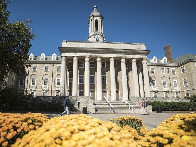 Old Main building in fall