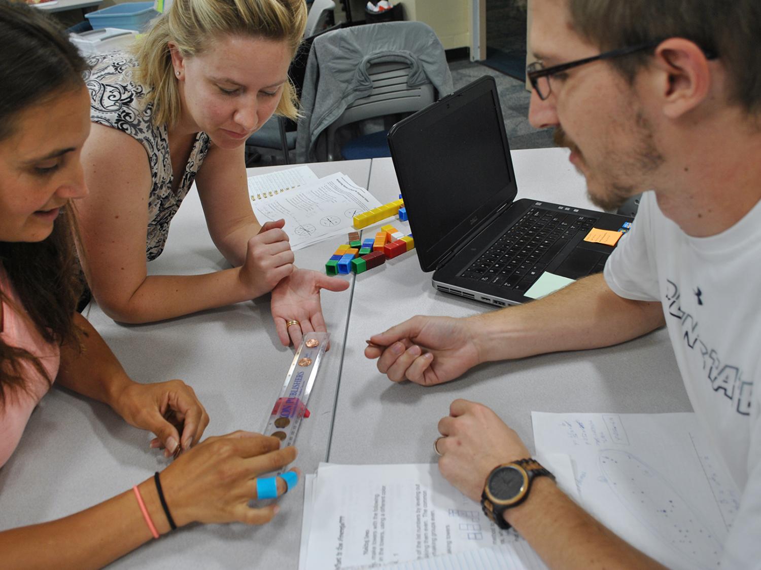 students demonstrating activities