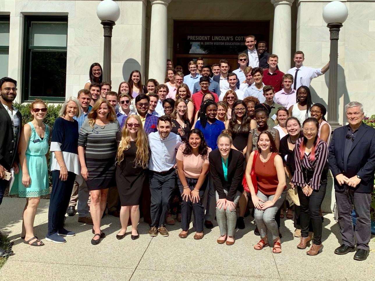 Presidential Leadership Academy students outside the Lincoln Cottage in Washington, D.C.