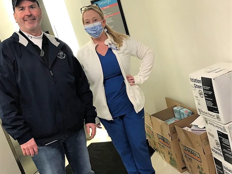 Gene Grogan delivering PPE to local hospital