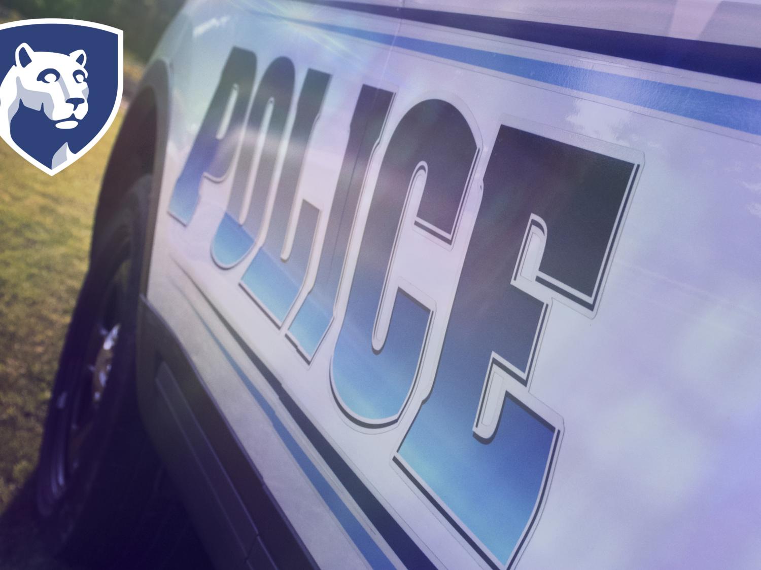 Police vehicle with lion shield.