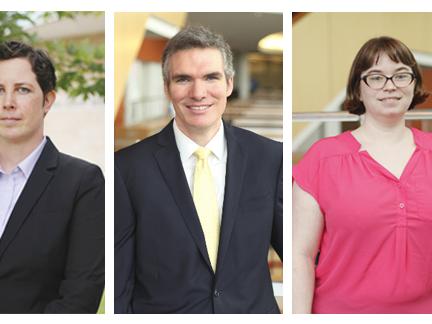 Three new faculty members at Penn State Law.