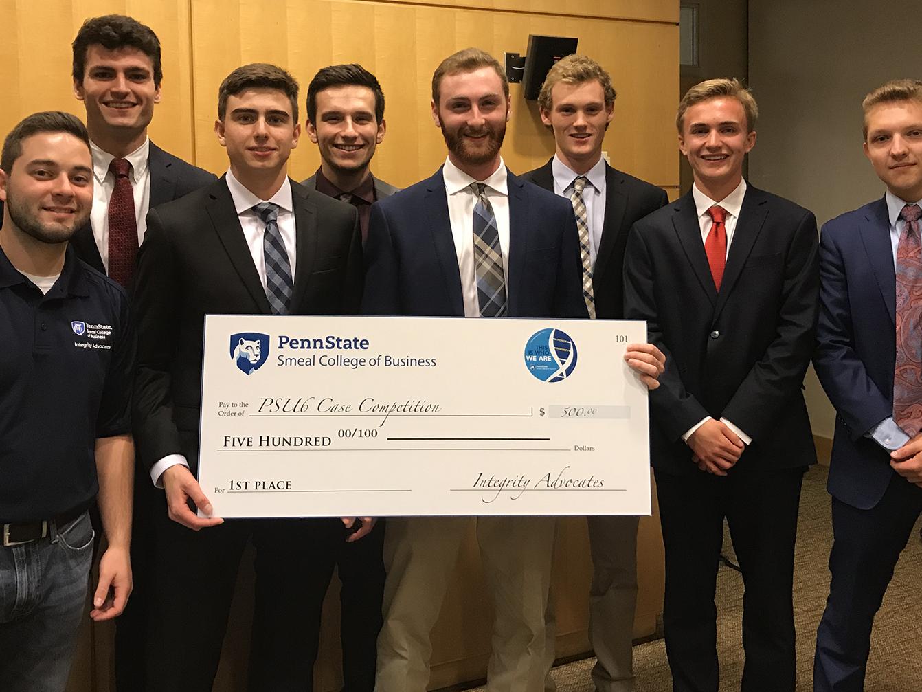 A photo of the PSU 6 case competition winning team.
