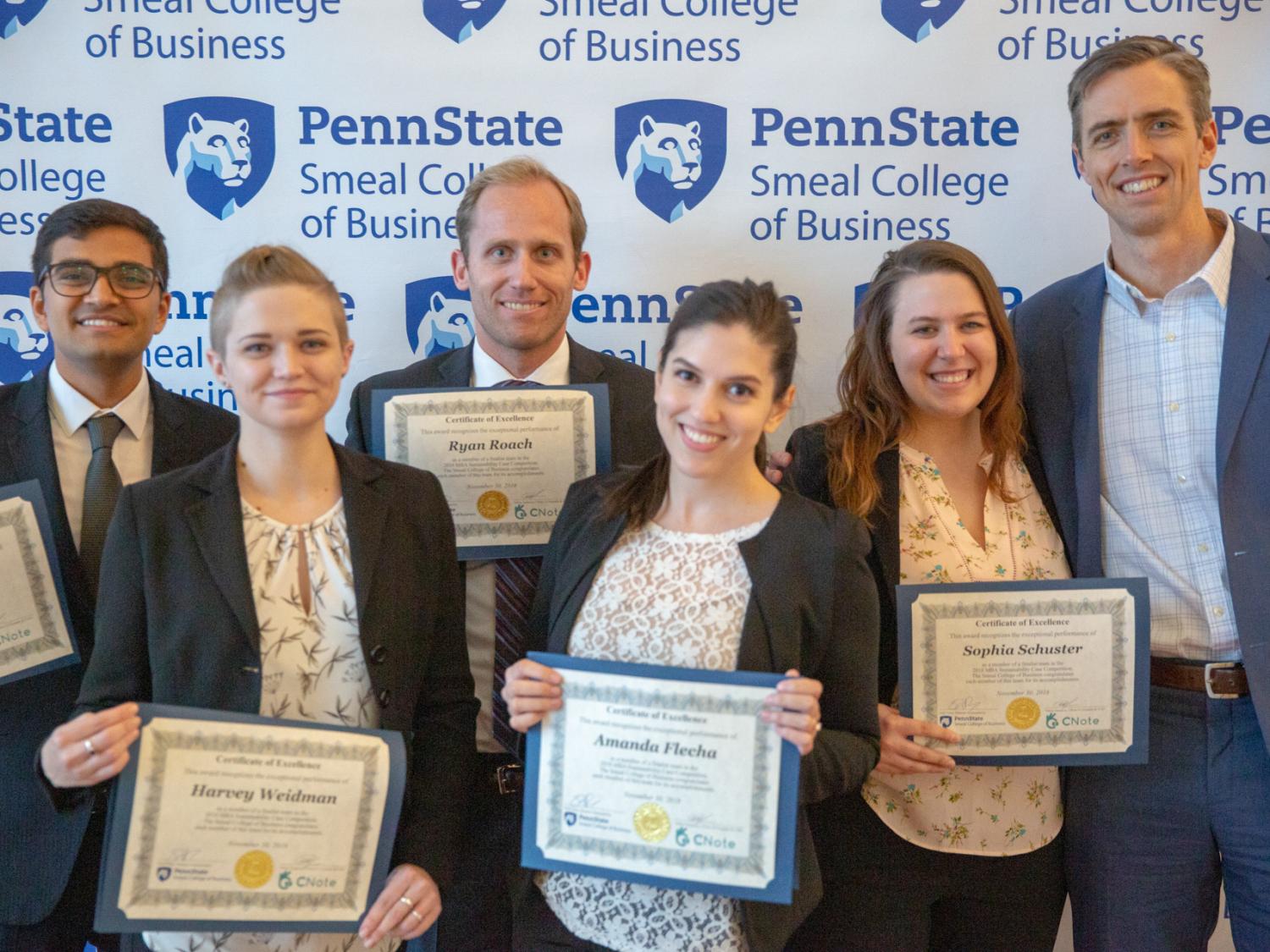 The winners of the PSU MBA sustainability case competition.
