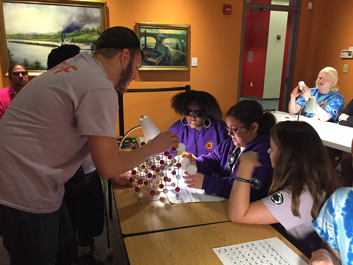 Summer academy students learn about mineral structures