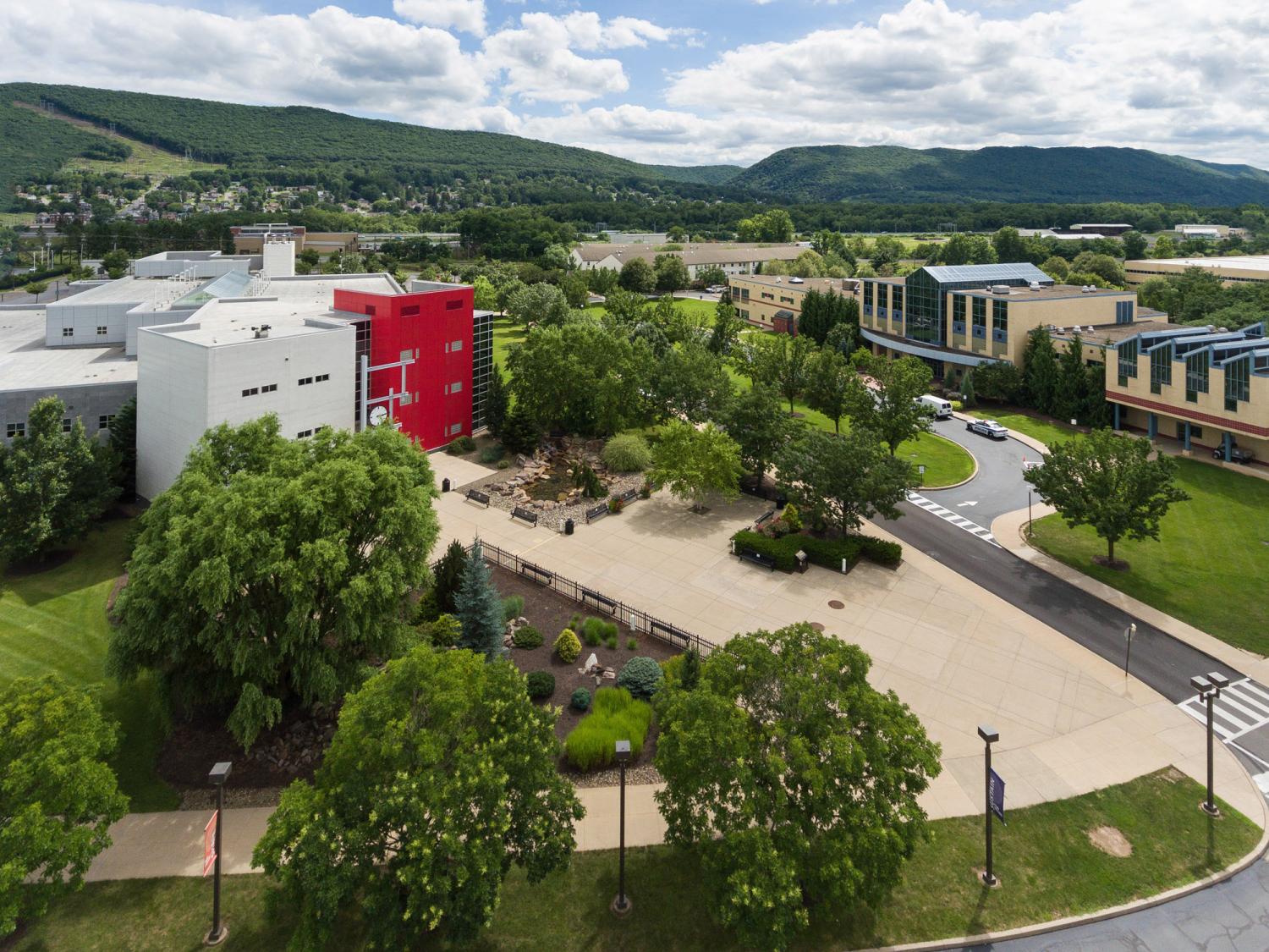 The Madigan Library, left, and Bush Campus Center at Penn College. 