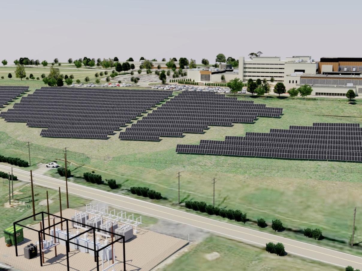 Rendering of Orchard Road solar array 
