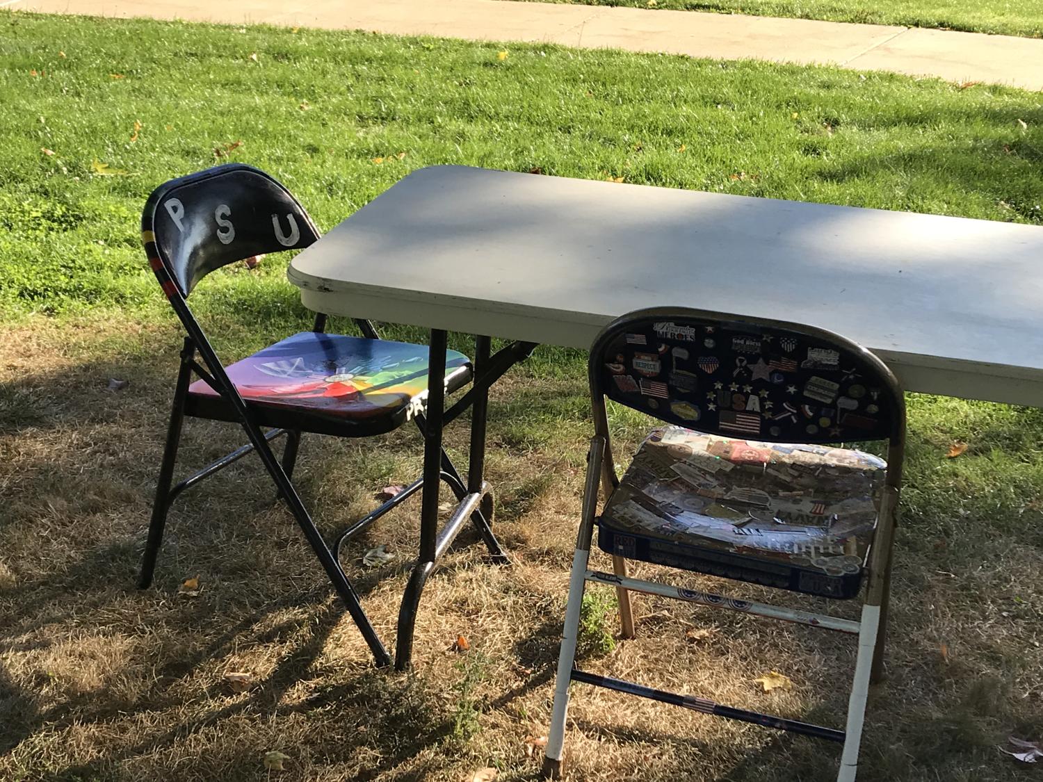 Socially distant chair demonstration