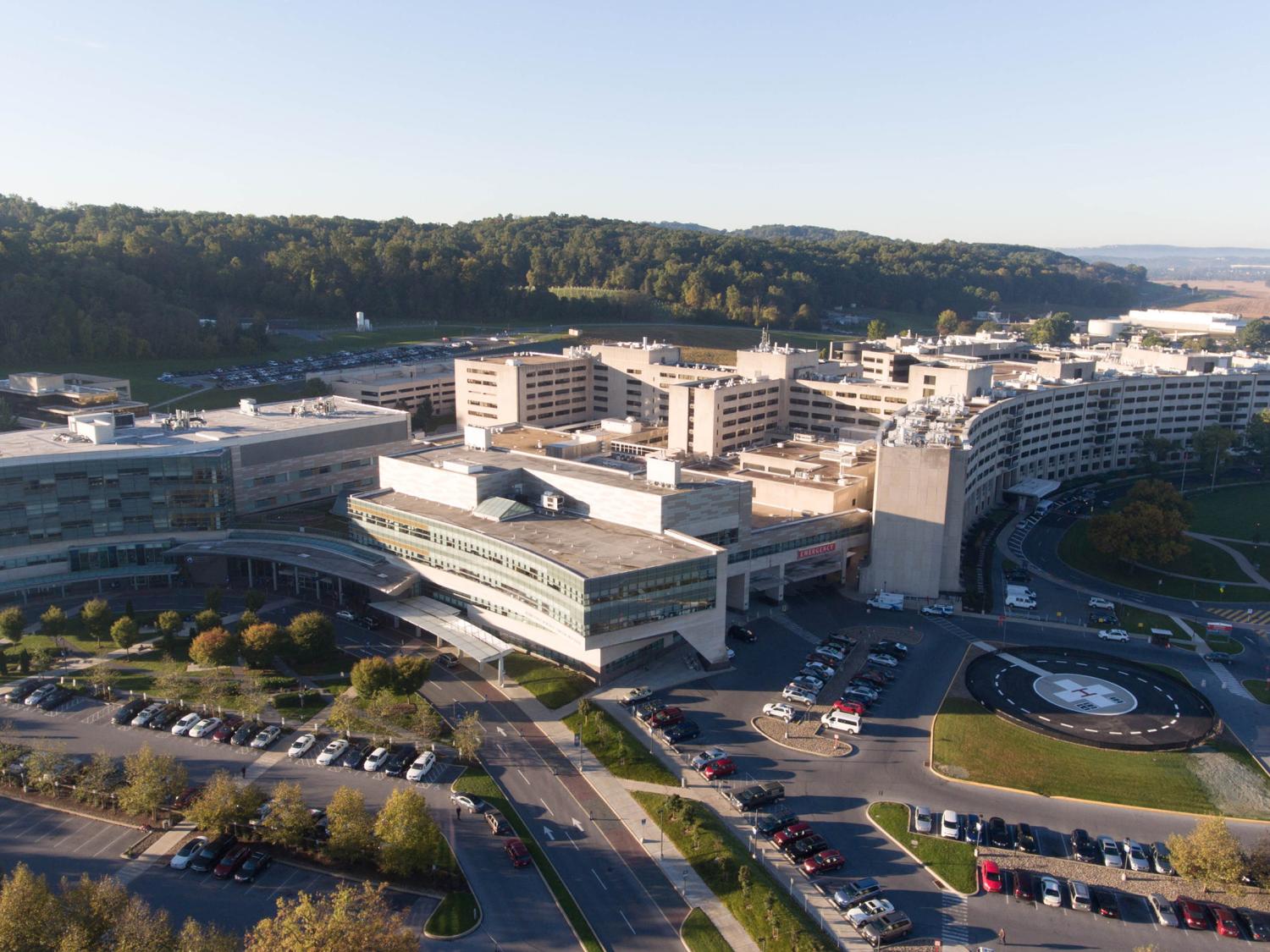 Aerial view of medical center