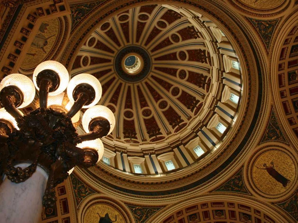 The interior of the Pennsylvania Capitol dome.