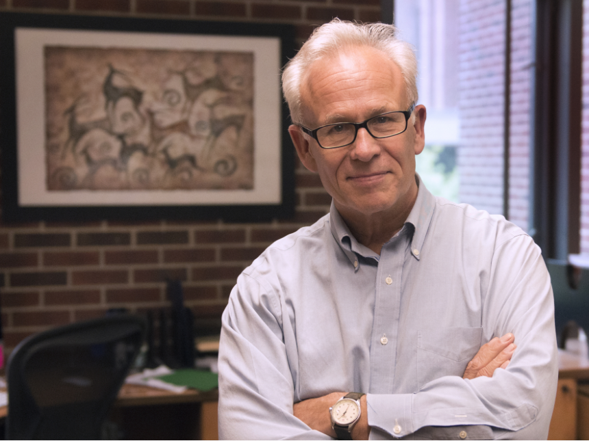 Peter Hudson in his office