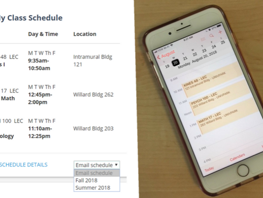 Students can now download their class schedule from LionPATH to various calendar apps
