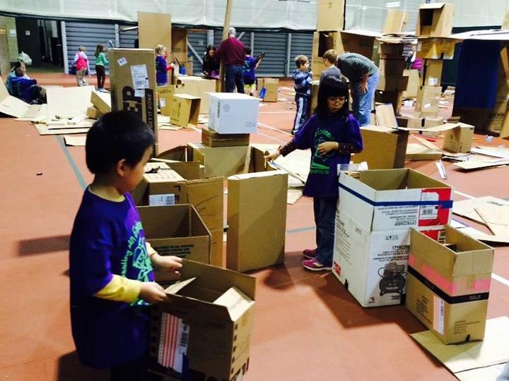 Children participate in the PopUp Playground in the City of Reading.