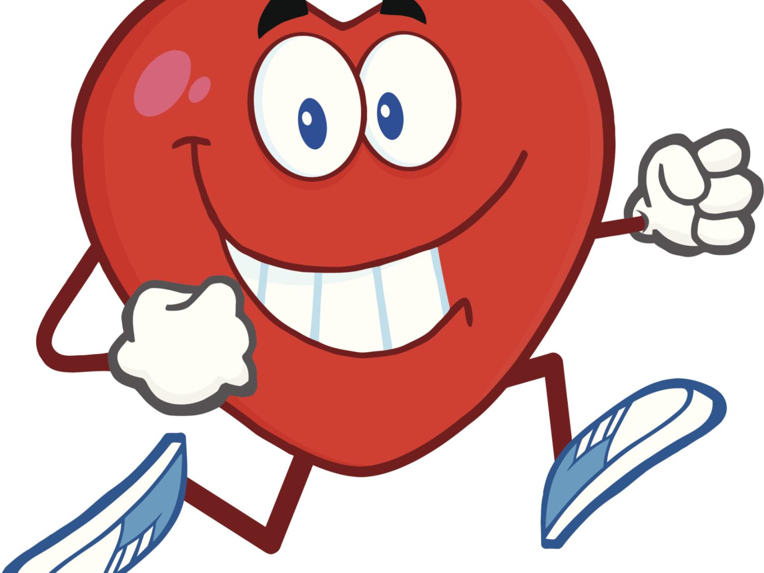 smiling heart jogging