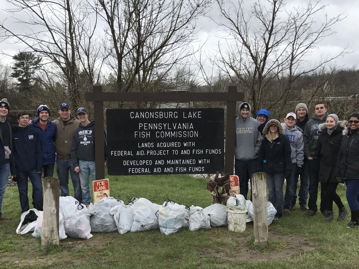 student organization cleans up Canonsburg Lake