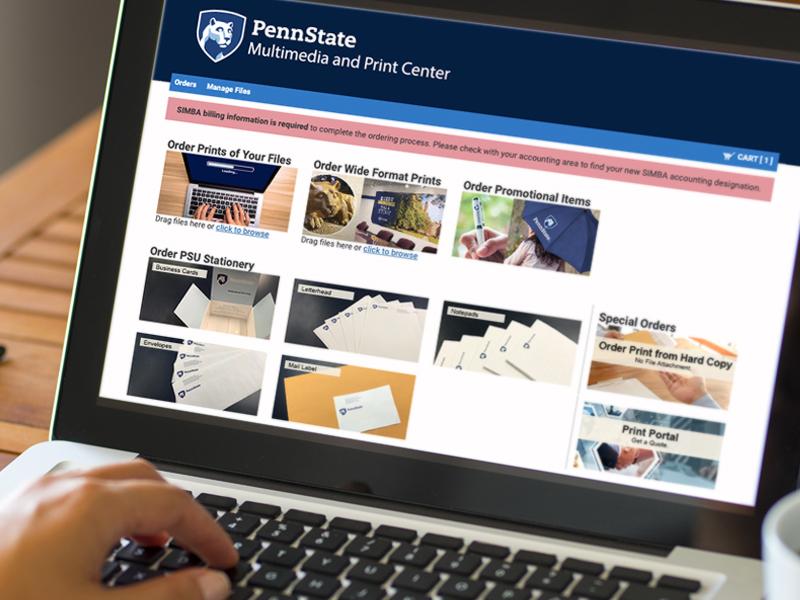 psuprints.psu.edu home screen