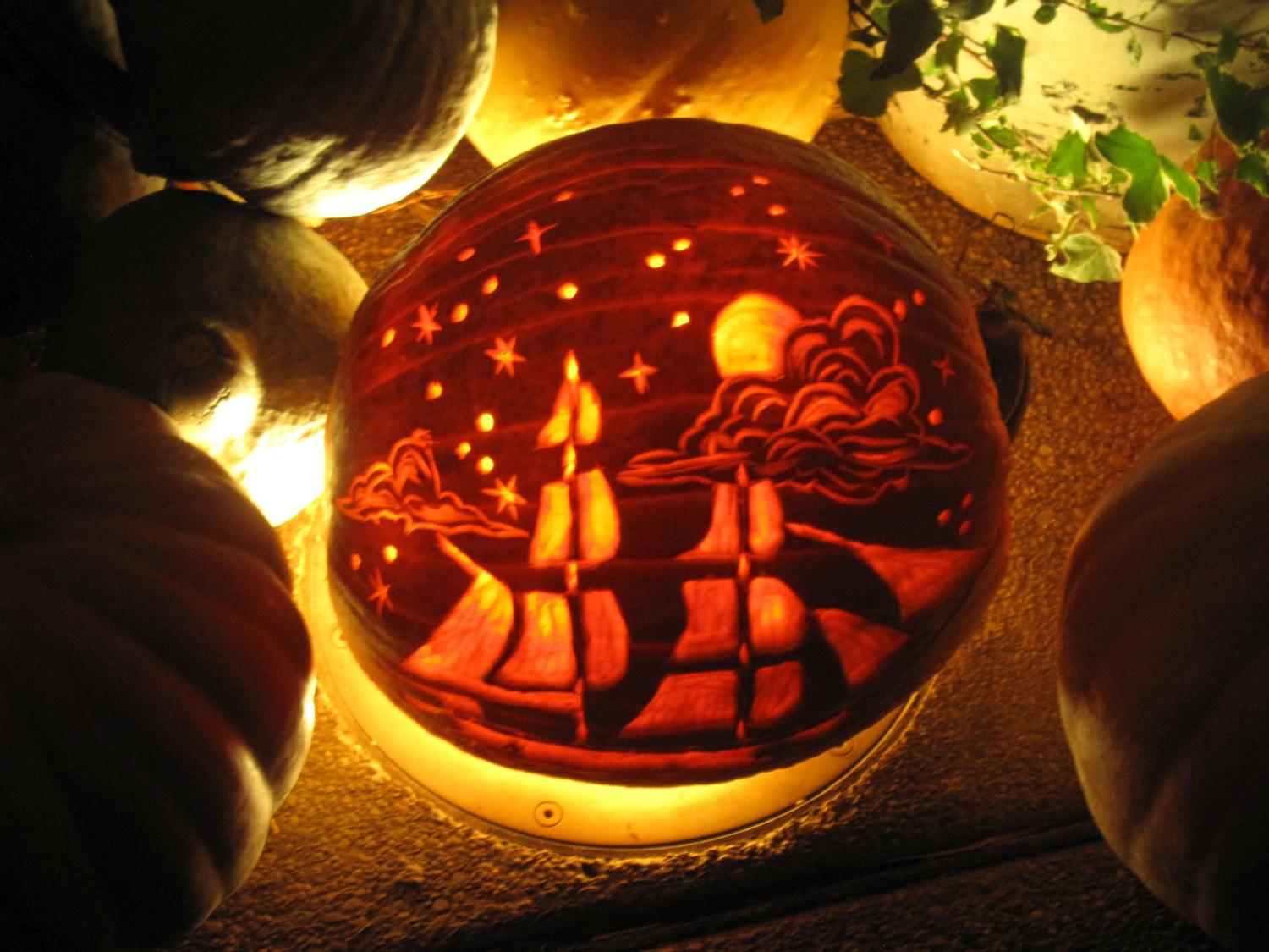 Pumpkin Fest sailing ship entry