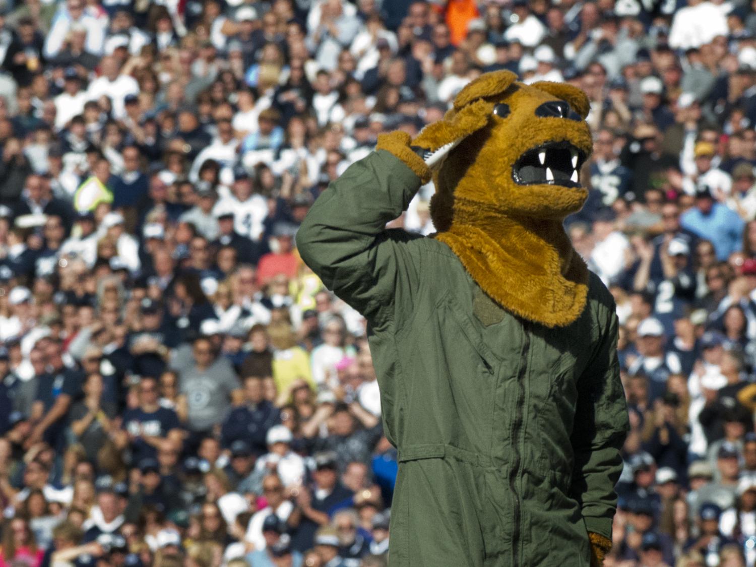 Nittany Lion on military appreciation day