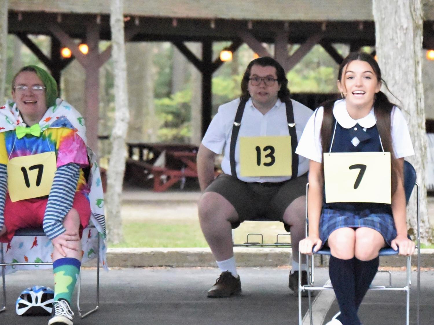 Penn State Behrend students rehearse a scene from "The 25th Annual Putnam County Spelling Bee"