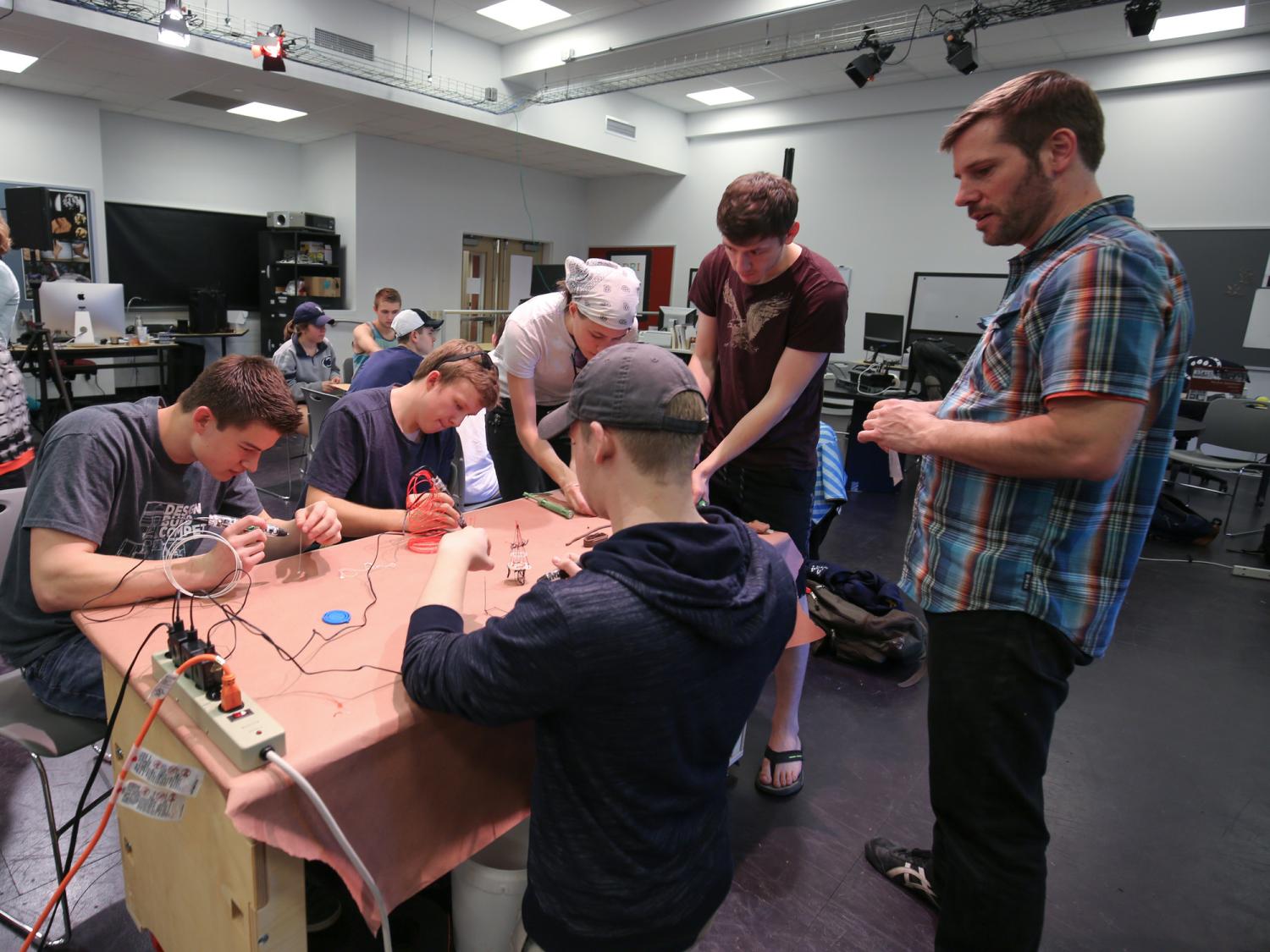 Tom Lauerman and students
