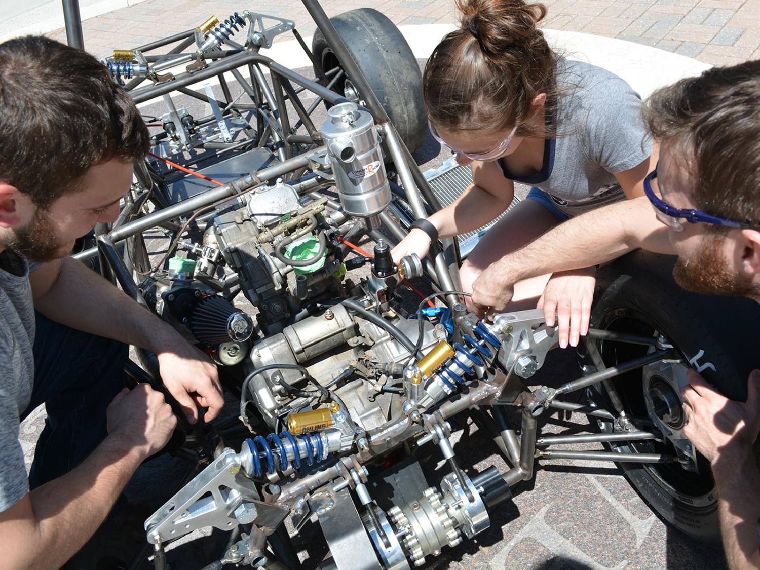 Students Building Race Car