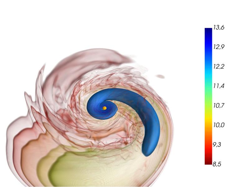 Illustration of neutron stars merging