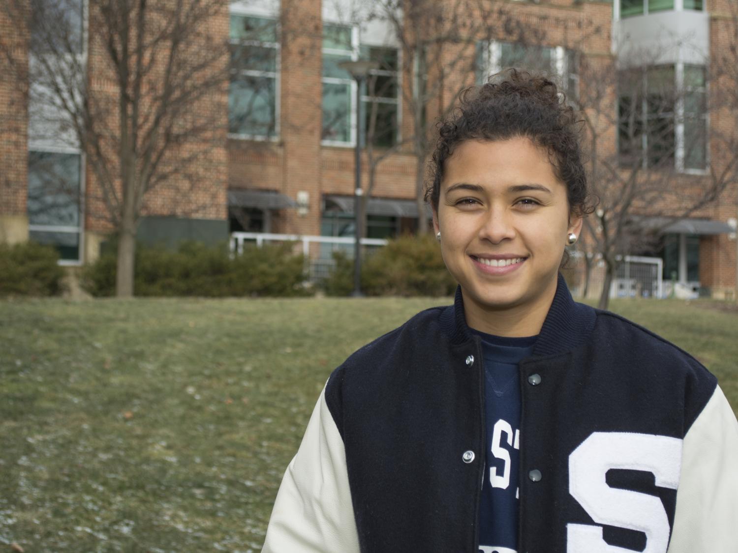 Raquel "Rocky" Rodriguez on campus