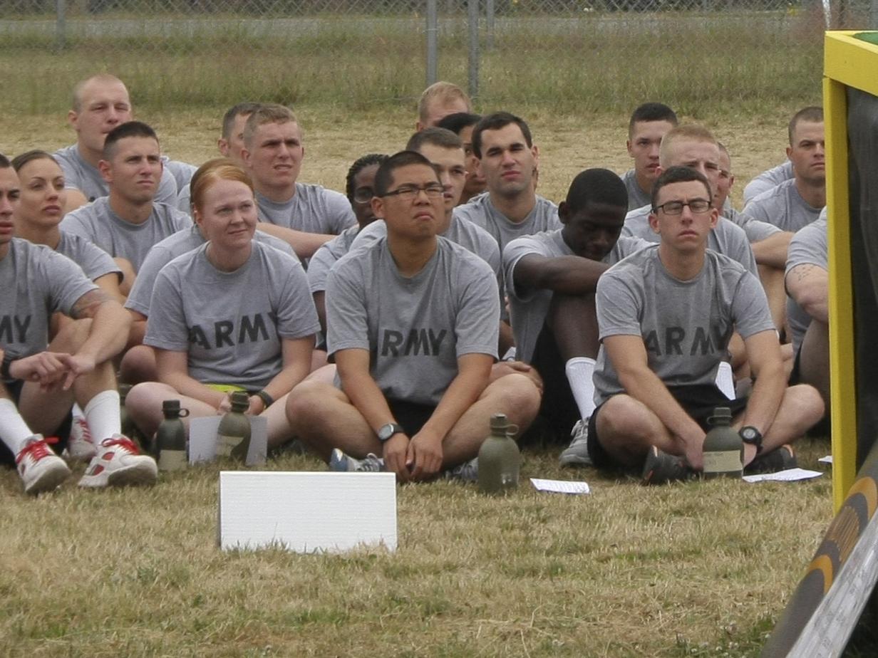 ROTC members compete in Army fitness test