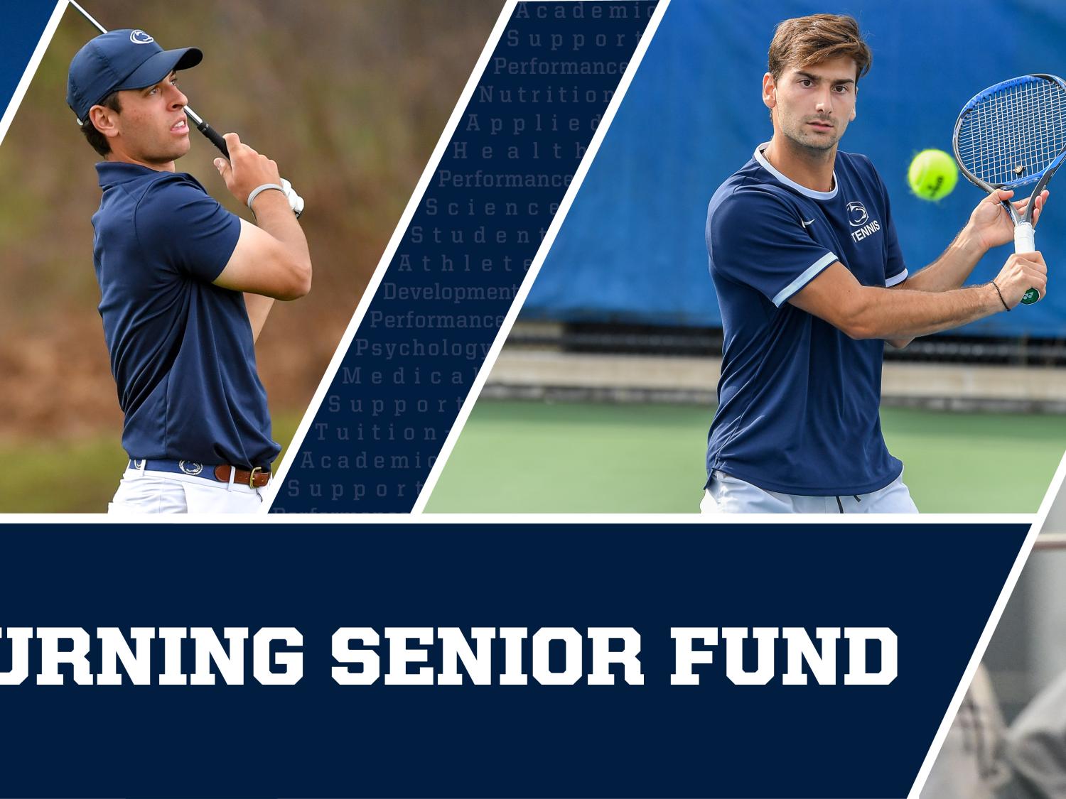 Student-athletes with Returning Senior Fund text