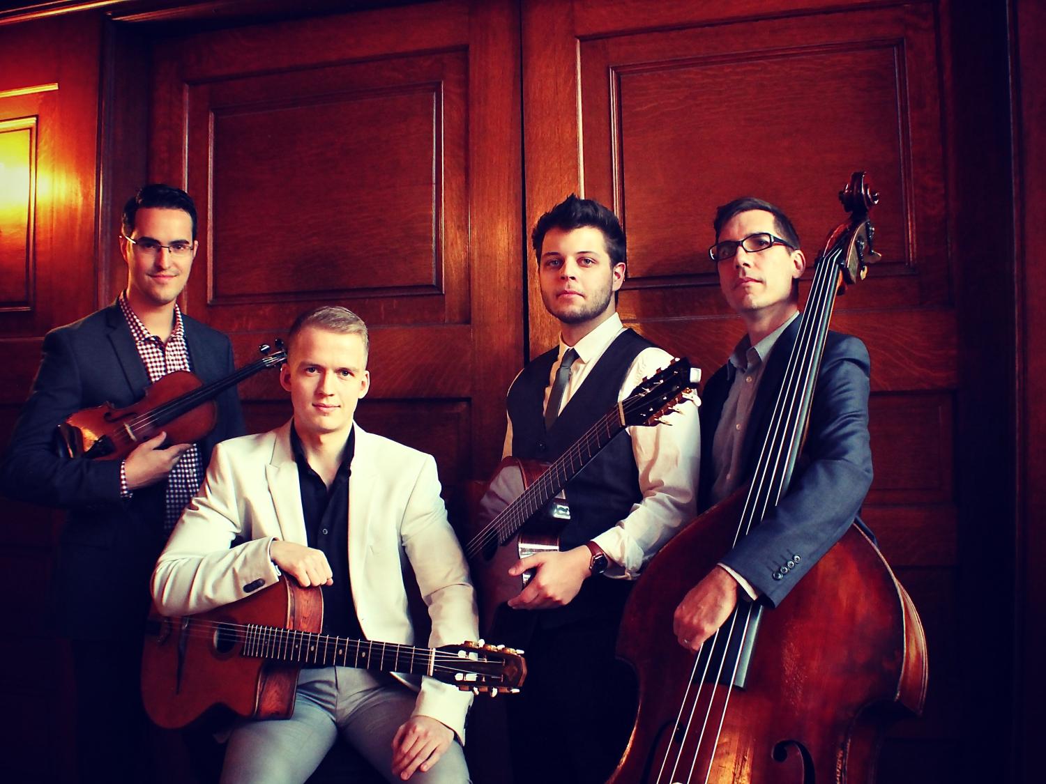 A posed photo of the four members of Rhythm Future Quartet