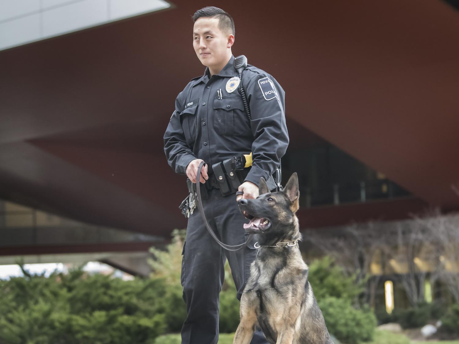 University Police Officer Phil Peng and K-9 Roni