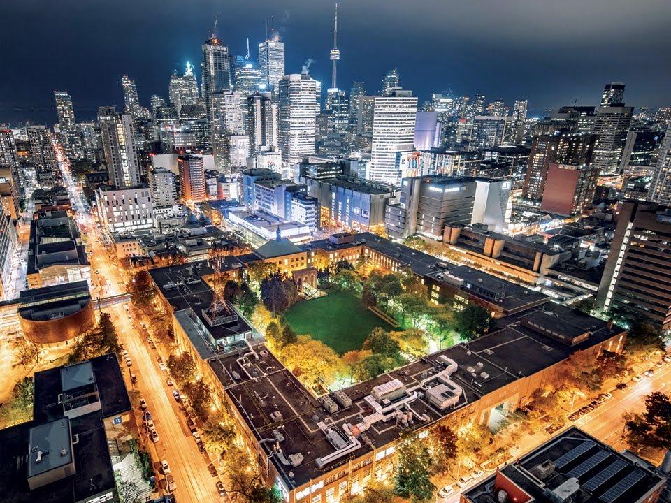 An aerial view of Ryerson University in Toronto