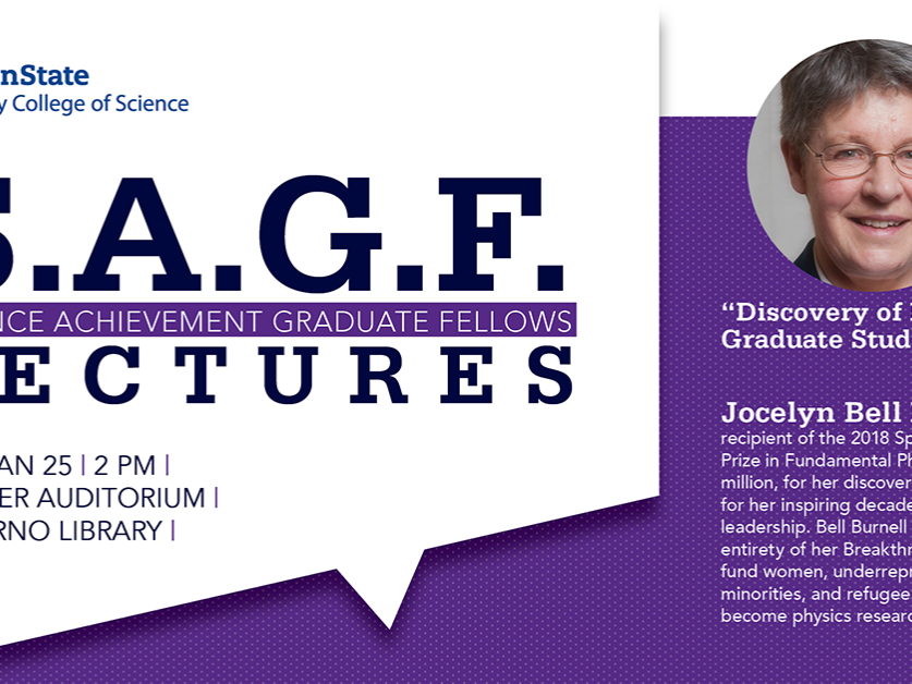 Jocelyn Bell Burnell will present the SAGF Lecture Jan. 25