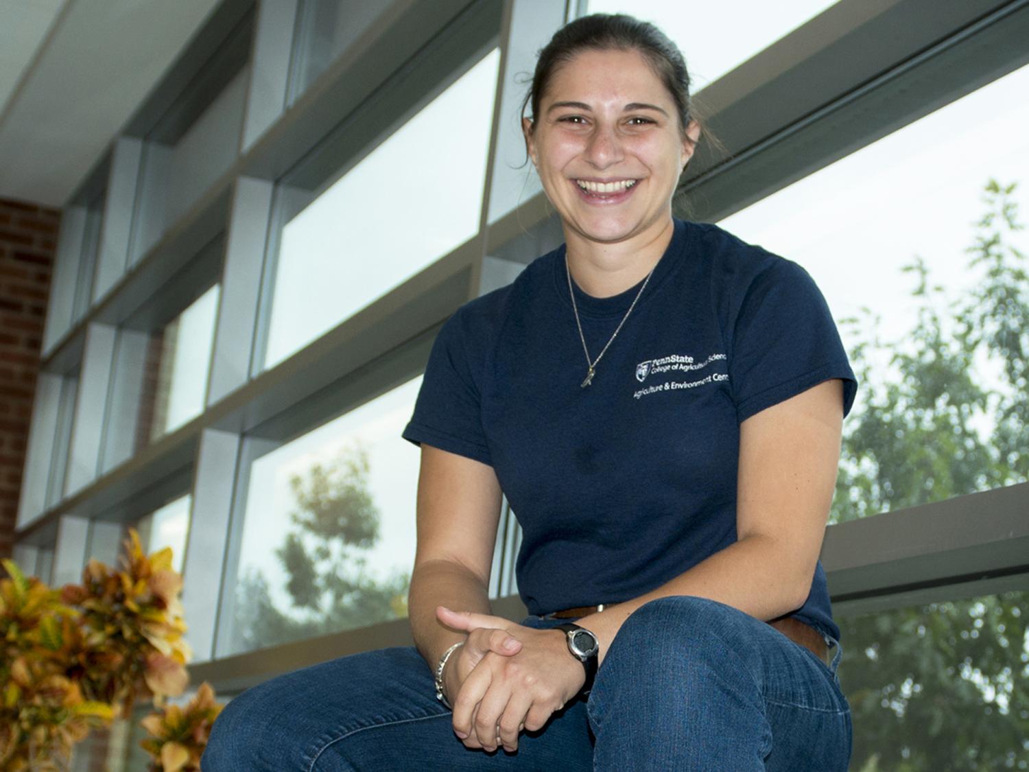 Sarah Xenophon, watershed technician in the Agriculture and Environment Center in the College of Agricultural Sciences at Penn State. 