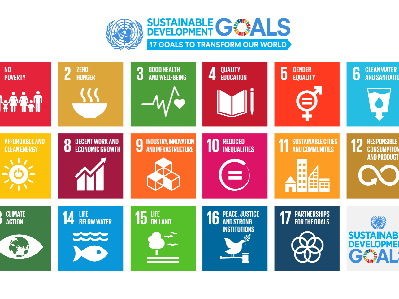 The 17 UN Sustainable Development Goals