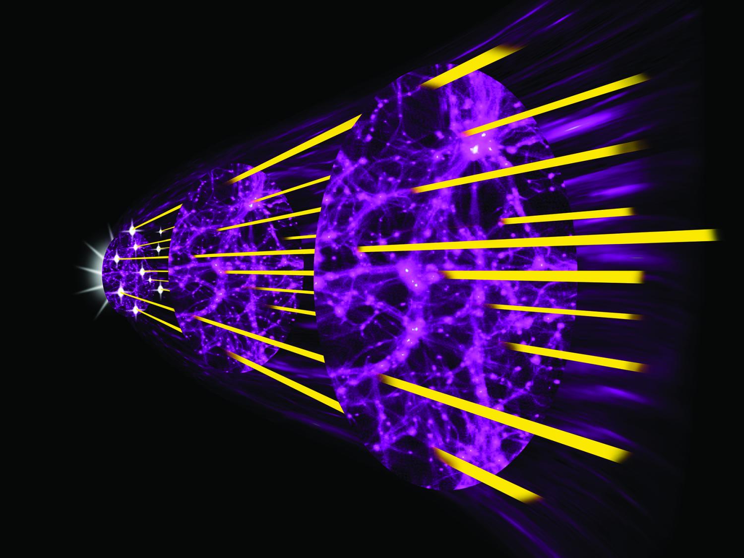 a series of circles expanding from left to right 