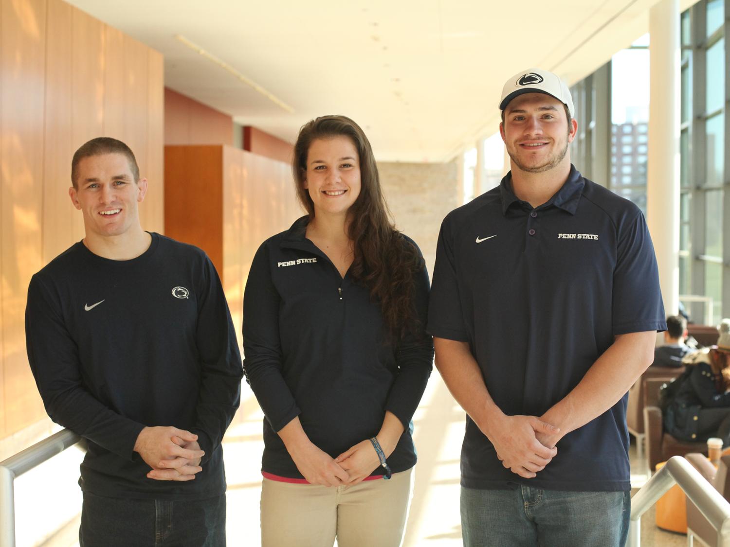 Wrestler Matt Brown, Football player Ben Kline, and Track athlete Annjulie Vester
