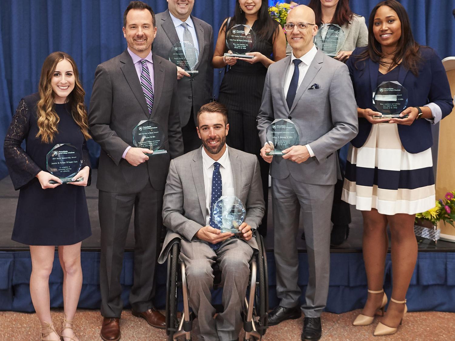 A photo of the 2019 Smeal Alumni Society Board award winners.