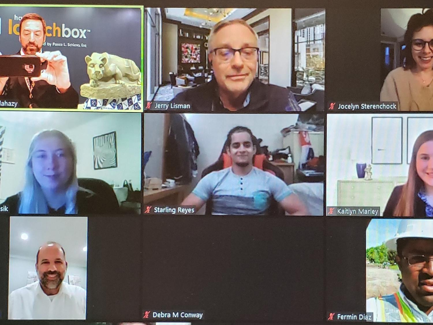 Several people in an online Zoom room.