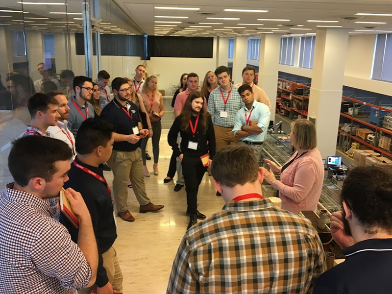 Students visiting ExxonMobil campus