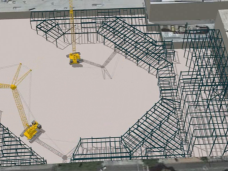 mobile crane, construction site