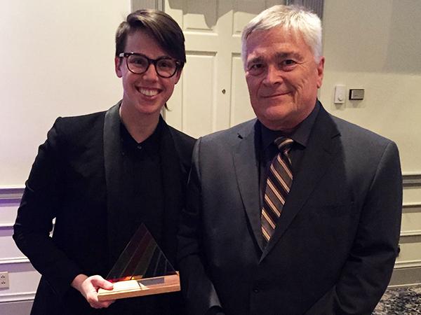 Bekah Saidman-Krauss with President Eric Barron