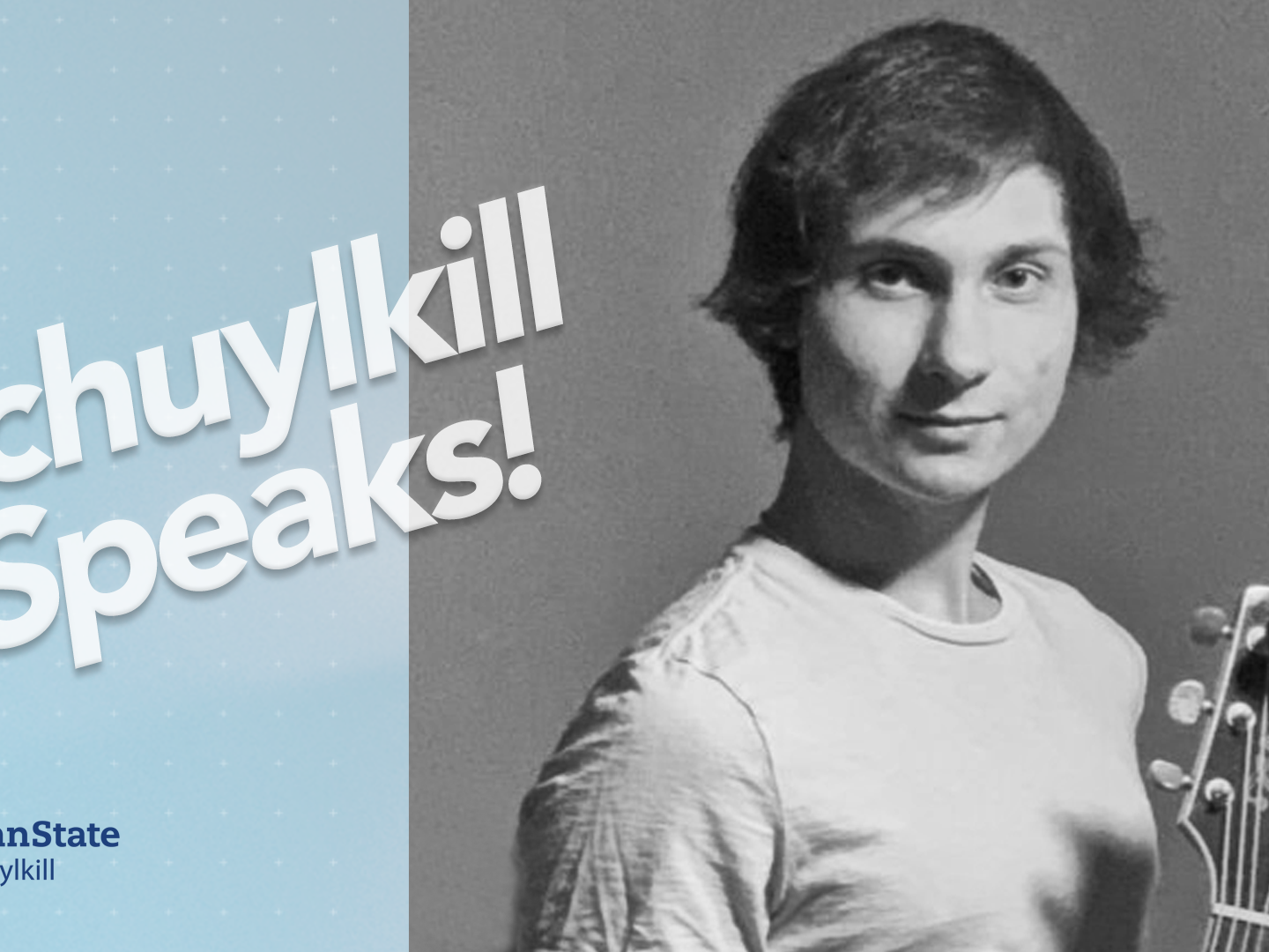 Schuylkill Speaks featuring a black and white photo of James Abicunas