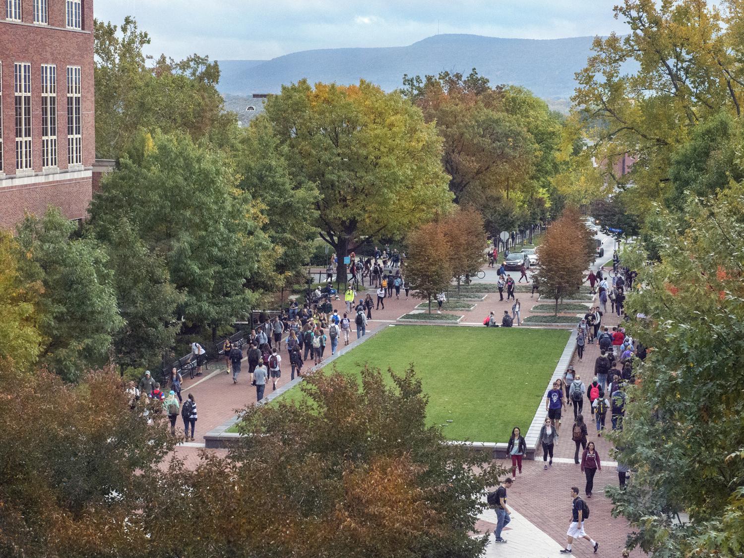 Penn State students in the Science Quad, Oct. 2014