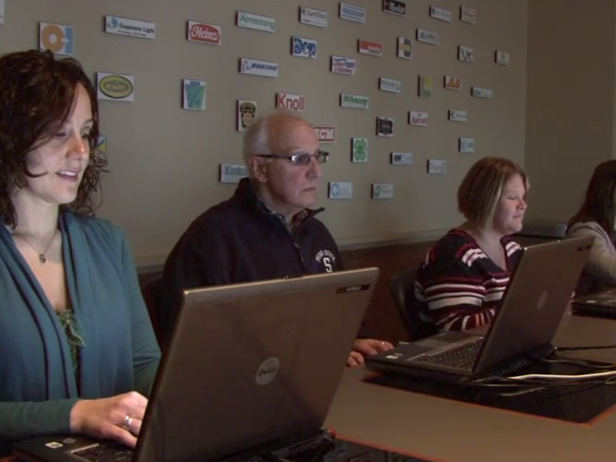 A group working in the Team Decision Center